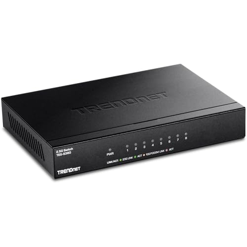 TRENDnet 8-Port Gigabit GREENnet Switch, Ethernet Network Switch, TEG-S82G, 8 x 10-100-1000 Mbps Gigabit Ethernet Ports, Ethernet Splitter, 16 Gbps, Metal, Lifetime Protection, Black