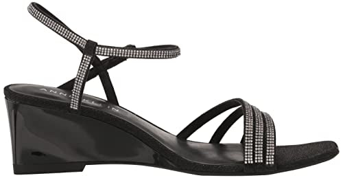 Anne Klein Women's Genova Wedge Sandal, Silver, 11