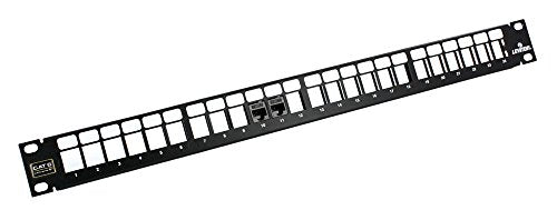 Leviton 69270-U24 Extreme 6+ QuickPort Patch Panel 1RU, Cat 6, 24-Port with Extreme Cat 6+ Connectors