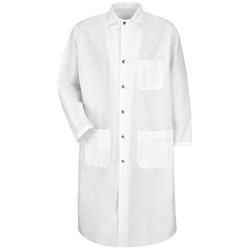 Red Kap mens Snap Front Spun Polyester Butcher Coat work utility outerwear, White, X-Small US