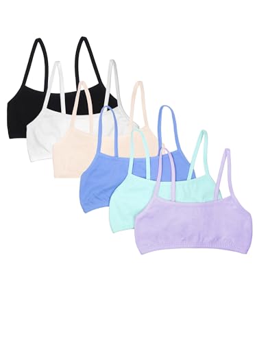 Fruit of the Loom Girls' Big Cotton Spaghetti Strap Sport 3 Pack(Pack of 3), Sand, 30