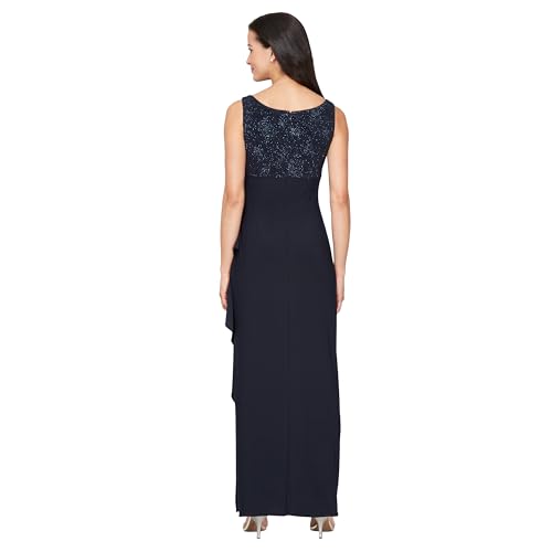 Alex Evenings Women's Empire Waist Bolero Jacket Dress (Petite and Regular Sizes) -Close Out, Black Beaded, 16