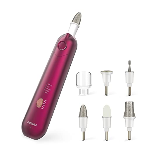 Professional Manicure Pedicure Kit, Electric Nail File Set, Cordless Electric Nail Drill Machine, 5 Speeds Hand Foot Care Tool for Nail Grind Trim Polish(White)