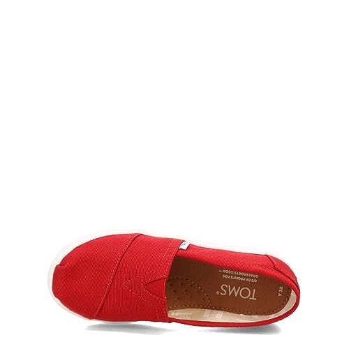 TOMS Children's Seasonal Classic Alpargata Red Canvas 5 M