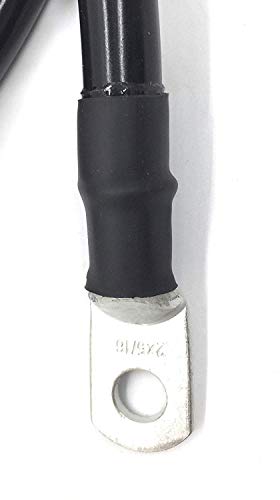 END GAME 2 AWG Gauge Marine Grade Battery Cables, Made in USA, Fully Assembled with Heavy Duty Tinned Lugs, 1ft-15ft Lengths Available (Single Black, 12ft - 3/8” Lugs)
