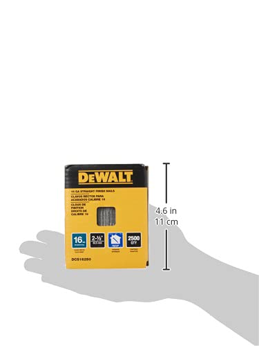 DEWALT Finish Nails, 2-1/2-Inch, 16GA, 2500-Pack (DCS16250)