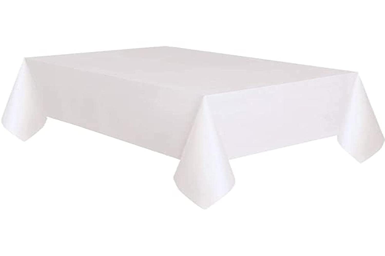 Stunning White Solid Rectangular Paper-Poly Table Cover (54"x108") - Premium, Elegant & Easy-to-Clean Tablecloth - Perfect For Parties & Events - Pack Of 1