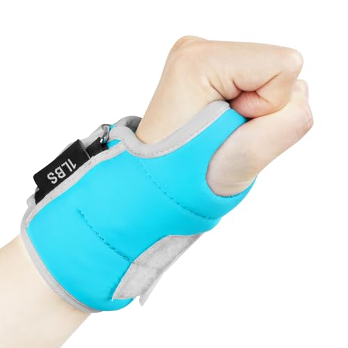 Wrist Weights with Thumb Loops Lock for Men Women Kids 2LBS Pair (1 LB Each Weight) Arm Ankle Weights Weighted Gloves for Running Walking Jogging Strength Training Gym Workout Cardio Exercises, Black