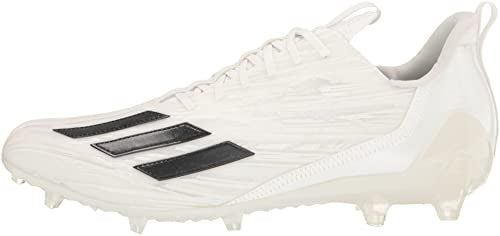 adidas Men's Adizero Football Shoe, White/Black/White, 10.5