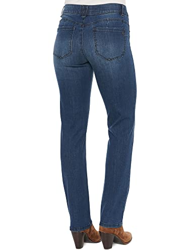 Democracy womens Democracy Women's Plus-size "Ab"solution Straight Leg Jeans, Blue Vintage, 16 Plus
