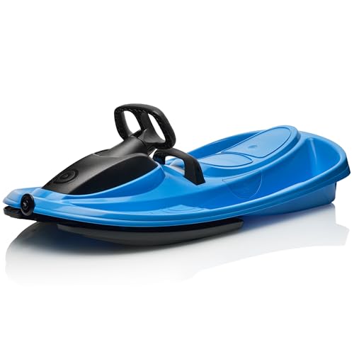 Gizmo Riders Stratos Snow Sled for Kids 2 Person Steerable Snow Bobsled, Kids Sled, Toddler Sled for Ages 3 and Up, Plastic Sled with Brake & Anti-Slip Seat, Racing Sleds for Kids, Holds 250 lbs