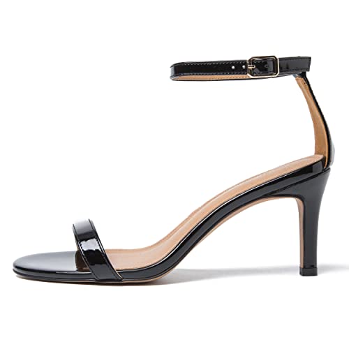 MAIERNISI JESSI Unisex Men's Women's Sandals Ankle Strap Kitten High Heel Patent Pink EU46 - US 14.5 Women/13 Men
