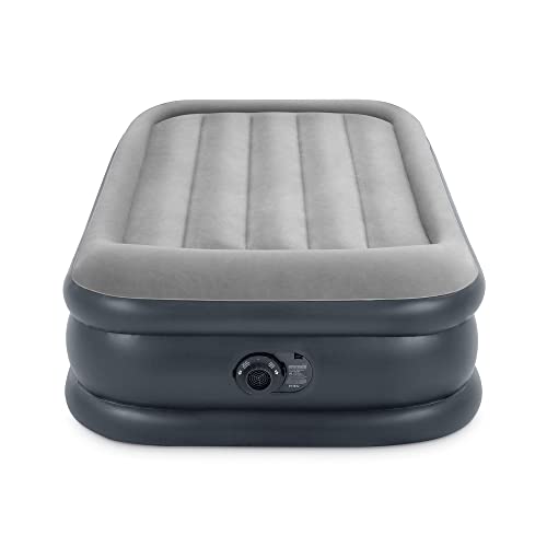Intex Dura-Beam Series Deluxe Pillow Rest Raised Airbed with Internal Pump & Built-in Pillow, Twin