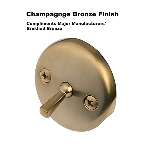 Champagne Bronze Trip Lever Tub Trim Kit Set with Trip Lever Overflow Face Plate, No Putty Gasket, Trip Lever Bathtub Drain with Strainer, Overflow and Matching Screws, No Putty Installation Artiwell