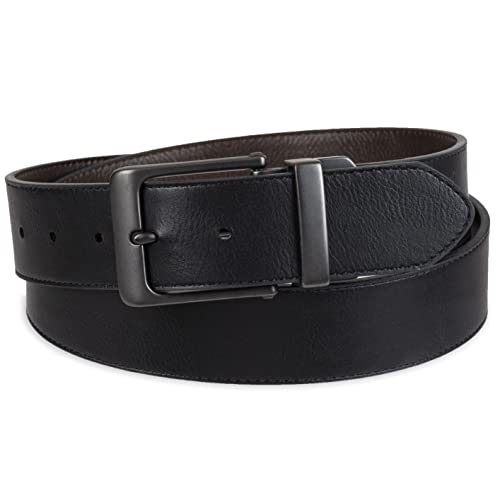 Levi's Men's Two-in-One Reversible Belt, Dark Tan/Black, Small (30-32)