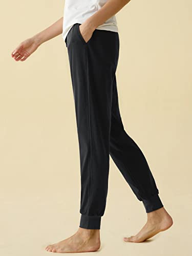 Latuza Women's Cotton Pajama Joggers Knit Lounge Pants XL Petite Light Gray