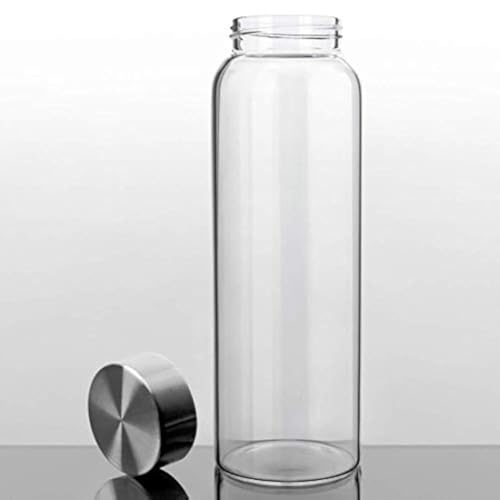 Kablo 32 oz Glass Water Bottle, 100% Borosilicate Glass, BPA Free, Leak-Proof Stainless Steel Lid, Wide Mouth, Eco-Friendly (2nd Generation)