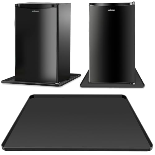 Ieesspd Mini Fridge Silicone Mat,24''x24''x0.5'', Under Refrigerator Mat Mini Fridge Drip Pan Prevents Appliance Leakage Water Spills, Protects the Floor From Damage and Cleanliness(Black)