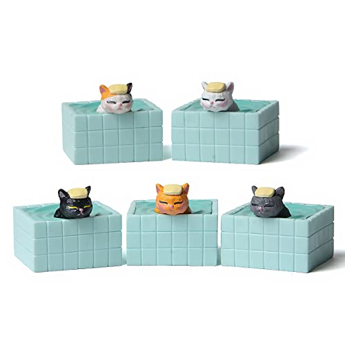 Cat Figurine Set, 5 Pcs Cute Mini Cat Animal Models, Deluxe Cat Figurines Set, Automobile Decoration, Perfect for Home Decoration and Cake Toppers