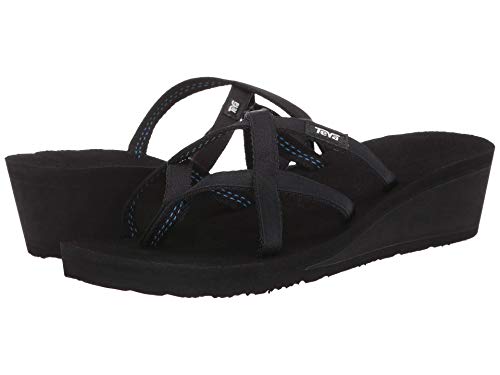 Teva Women's W Mush Mandalyn Wedge Ola 2 Flip-Flop, Black, 9 M US