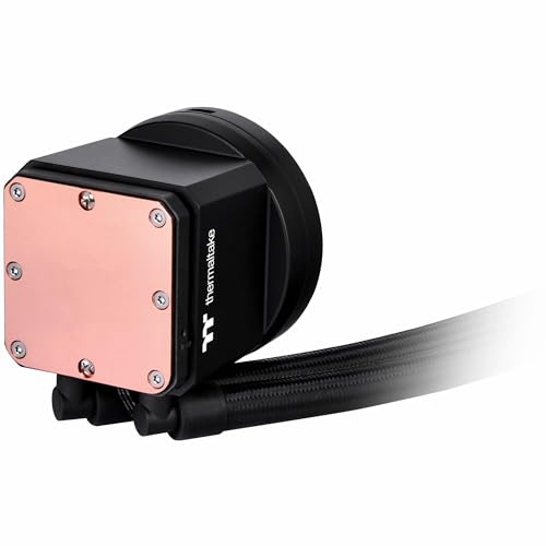 Thermaltake TOUGHLIQUID Ultra 280 RGB CPU Liquid Cooler, AMD(AM5/AM4) Intel(LGA 1700/1200), 2.1 Inch Rotational LCD Display 2000RPM Radiator Fan, TT RGB Plus 2.0. Software, CL-W371-PL14SW-A,Black