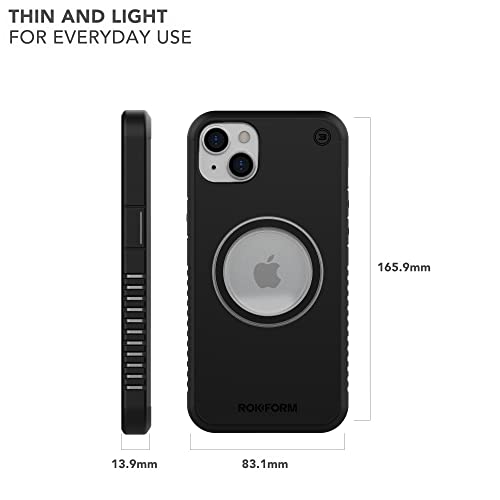 Rokform - iPhone 14 Plus Case, Eagle 3 Series, Dual Magnet + MagSafe Compatible, iPhone 14 Plus Golf Case, Slim and Lightweight iPhone Cover, Drop Tested Armor (Black)