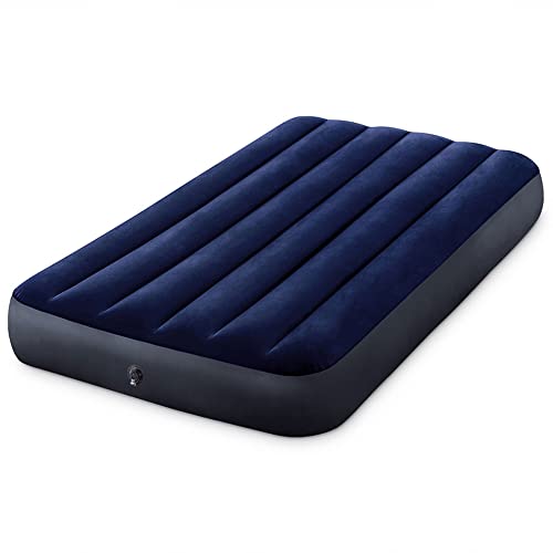 Intex 75 x 39 x 10 Inch Dura-Beam Fiber-Tech Vinyl Standard Downy Air Mattress with Plush Top and 2-in-1 Valve, Twin (Pump Not Included)