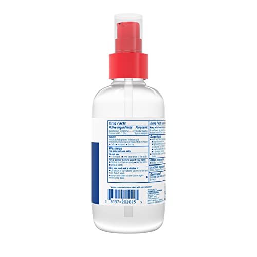 Band-Aid Brand Antiseptic Cleansing Spray, First Aid Antiseptic Spray Relieves Pain & Kill Germs, with Benzalkonium Cl Wound Antiseptic & Pramoxine HCl Topical Analgesic, 2 x 8 fl. oz