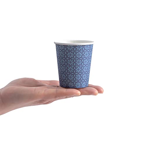 Clawsoff 300 Pack 5oz Paper Cups, Disposable Bathroom Navy Floral Small Mouthwash Cups 5 OZ for Barth, Parties, Picnics, Barbecues, Travel and Events.