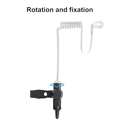 10PCS Walkie-Talkie-Compatible 2-Pin Earpiece with Mic, Covert Air Tube Design, Big PPT Compatible for CP185, CP200, CP200D, RDM2070D, BPR40, Black, Ideal for Professional Communication