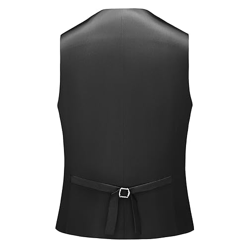 KUDORO Mens Velvet 3 Piece Suits Slim Fit Peaked Lapel One Button Tuxedo Dinner Jacket Vest Pants Suit Black