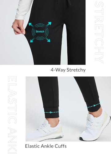 BALEAF Women's Hiking Pants Lightweight Quick Dry Fleece Lined Joggers Waterproof Athletic Pants Workout Lounge Outdoor Khaki XXXL