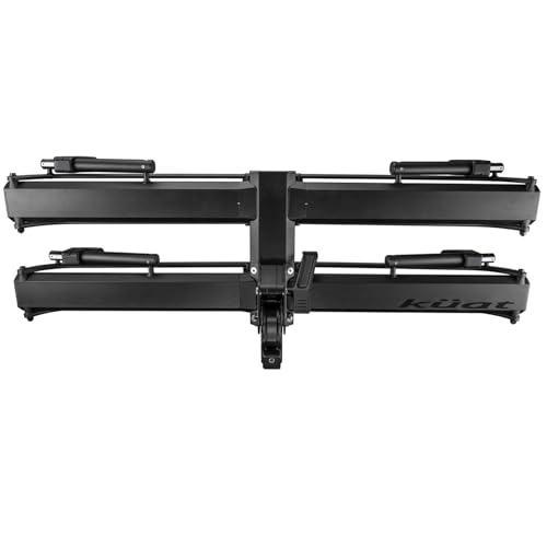 KUAT 1.25" Piston Pro Platform Rack - Secure Rugged Durable Portable Foldable Easy-to-Use No Frame Contact Dual Ratchet 2-Bike Hauling Platform with 5" Max Tire Width