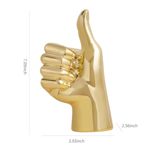 XGZY Hand Statue Office Decor: Gold Finger Gesture Sculpture Unique Great Gesture Figurines Modern Home Decor for Living Room Bedroom Shelf Table Decor Desk Decorations Collectibles