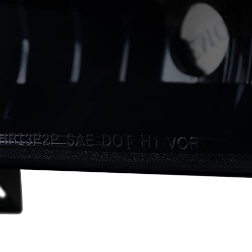 SPEC-D TUNING Halo Rim LED Glossy Black Housing Smoke Lens Projector Headlights Compatible with 1999-2004 Ford F-250/F-350/F-450/F-550 Super Duty, Left + Right Pair Headlamps Assembly