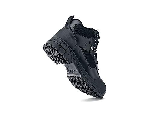 Shoes for Crews Voyager II, Men's, Women's, Unisex Steel Toe (ST) Work Boots, Slip Resistant, Water Resistant, Black, Men's 7.5 / Women's 9 Wide