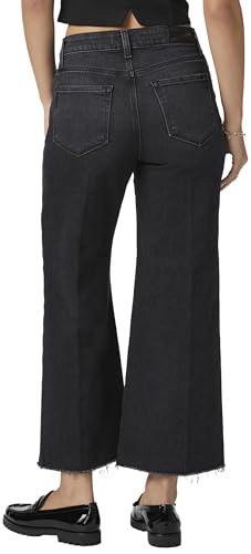 PAIGE Women's Anessa Raw Hem Jeans, Black Lotus, 34