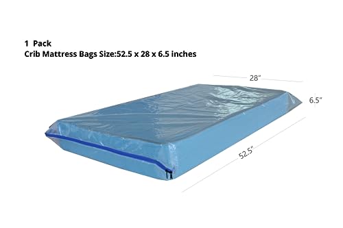 JUNESHE Crib Mattress Storage Bag with Zipper -5 Mil Plastic Waterproof Crib Mattress Bag for Moving and Storage