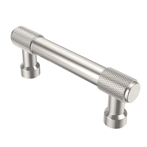 Alzassbg 6 Pack Gold Cabinet Pulls, 5 Inch(128mm) Hole Centers Kitchen Hardware Knurled Cabinet Handles for Cabinets and Drawers AL3017BB