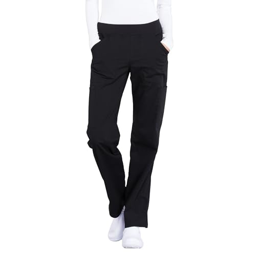 CHEROKEE Workwear Professionals Women Scrubs Pant Mid Rise Straight Leg Pull-on Cargo WW170T, XL Tall, Grey