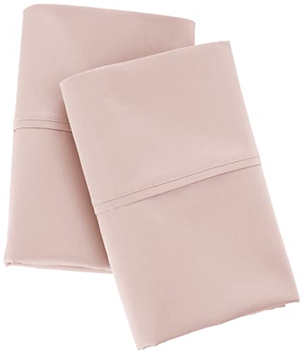 Amazon Aware 100% Organic Cotton 300 Thread Count Pillowcase Set, Blush, Standard, 2 Pack, 32" x 20"