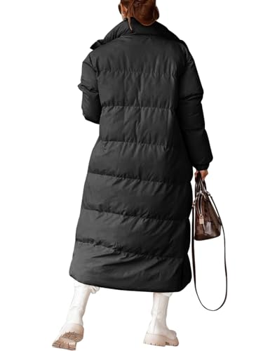 Zwurew Quilted Lightweight Womens Winter Coats Down Puffer Coat Zip Up Long Winter Coat Black Puffer Jacket