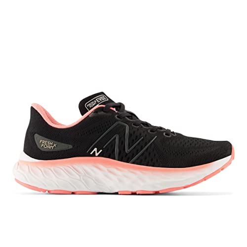 New Balance Women's Fresh Foam X EVOZ V3 Slip-Resistant Running Shoe, Black/Black Metallic/Black, 8