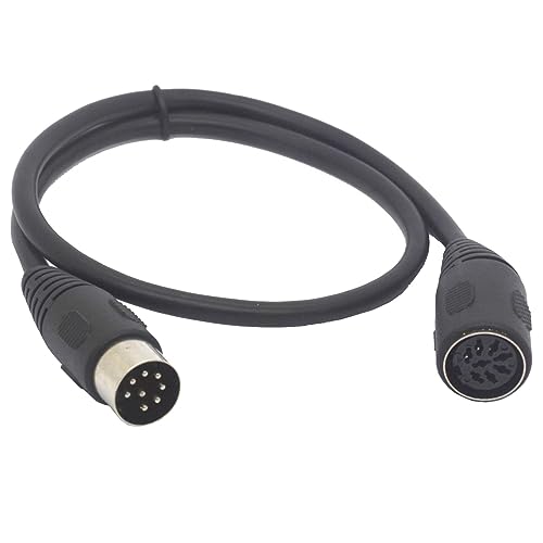 Traovien 8 Pin Din Male to Female Speaker Extension Converter Adapter Cable Suitable for Most Range of Audio Systems and Televisions.(8pin Din Male to Female 1.6Ft/0.5m)