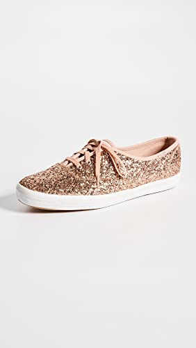 Keds Women's Champion Glitter Sneaker, Rose Gold, 11