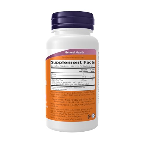 NOW Supplements, Aloe Vera (Aloe barbadensis) 10,000 mg, Supports Digestive Health*, 100 Softgels