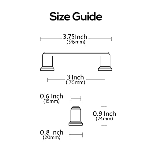 Alzassbg 10 Pack Brushed Black Nickel Cabinet Pulls, 5 Inch(128mm) Hole Centers Cabinet Handles Kitchen Hardware for Cabinets and Drawer AL3071BBN