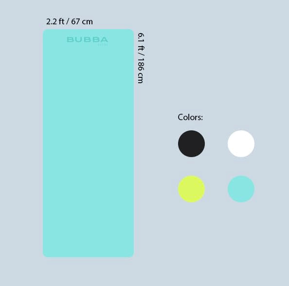 Bubba Active - Yoga Mat - Premium - Non-slip - Perfect Exercise Mat for Pilates, Yoga, Hot Yoga, and Floor Workouts - Eco-friendly ā Odorless (Mint)