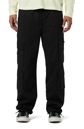 HUDSON Men's Straight Leg Drawcord Cargo Pant, Black