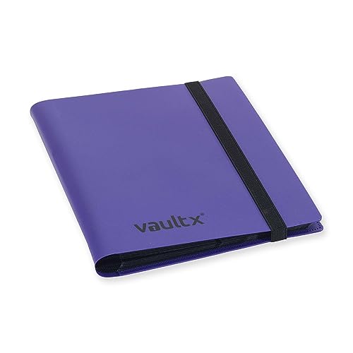 Vault X 4 Pocket Trading Card Strap Binder, 160 cards, Standard, 20 Side-Loading Pages, Folder for Collectible Card Games, Sports, TCG (Black)